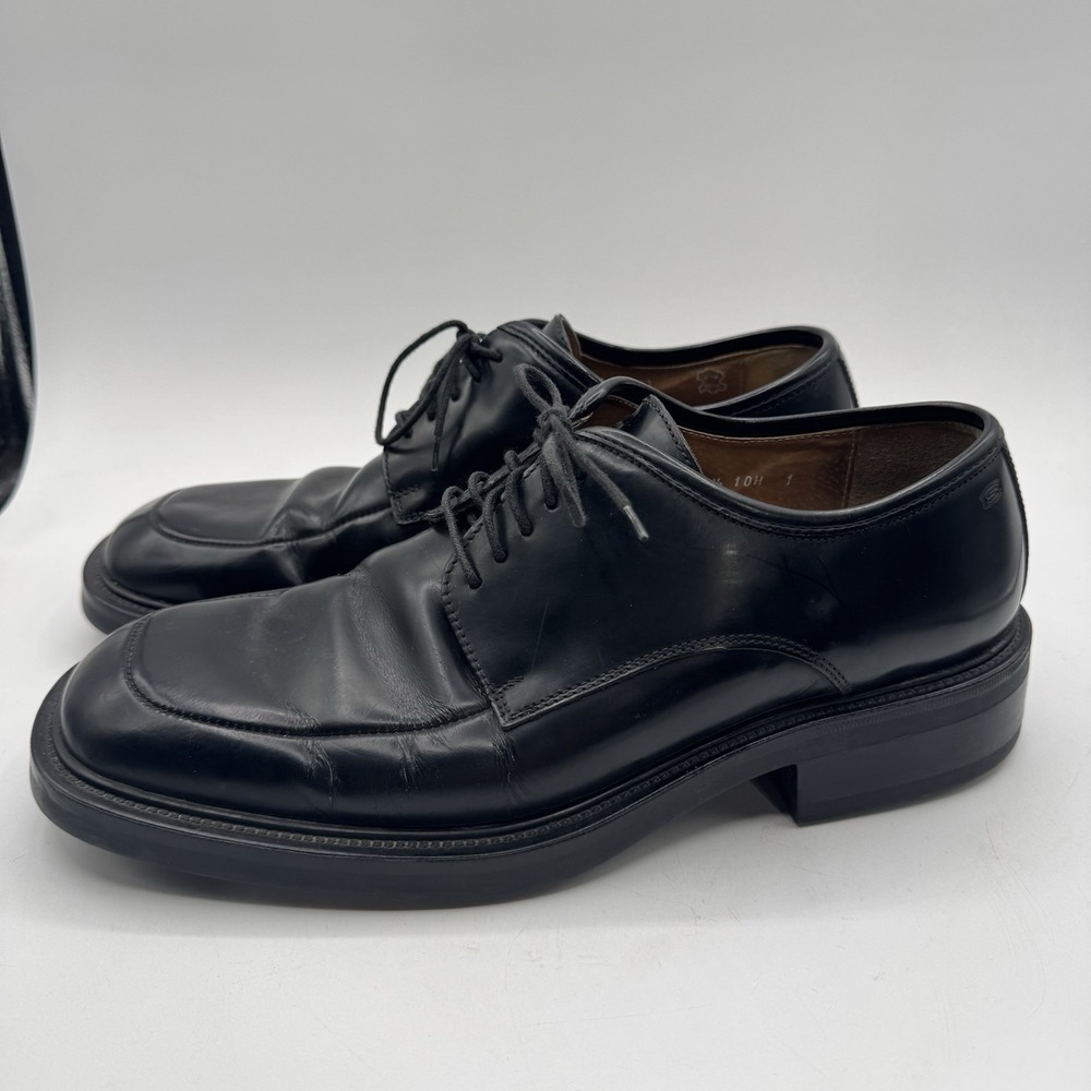 Skechers Shoes Men 10H Black Y2K Leather Square Toe Chunky Retro Vintage Oxford